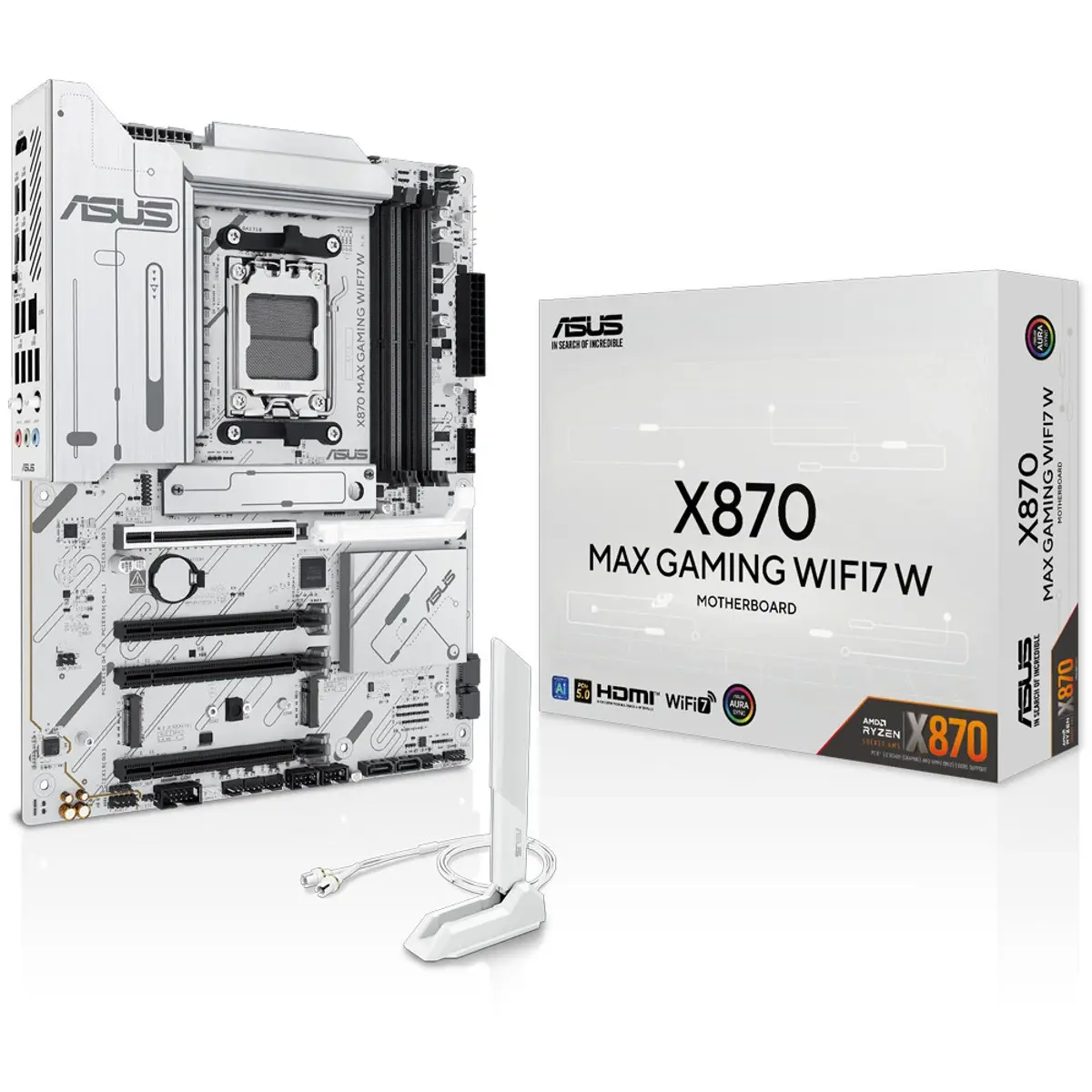 ASUS X870 MAX GAMING WIFI7 W AMD X870 AM5 DDR5 ATX Anakart (Beyaz)