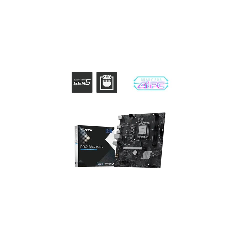 MSI PRO B860M-S Intel B860 LGA1851 DDR5 mATX Anakart