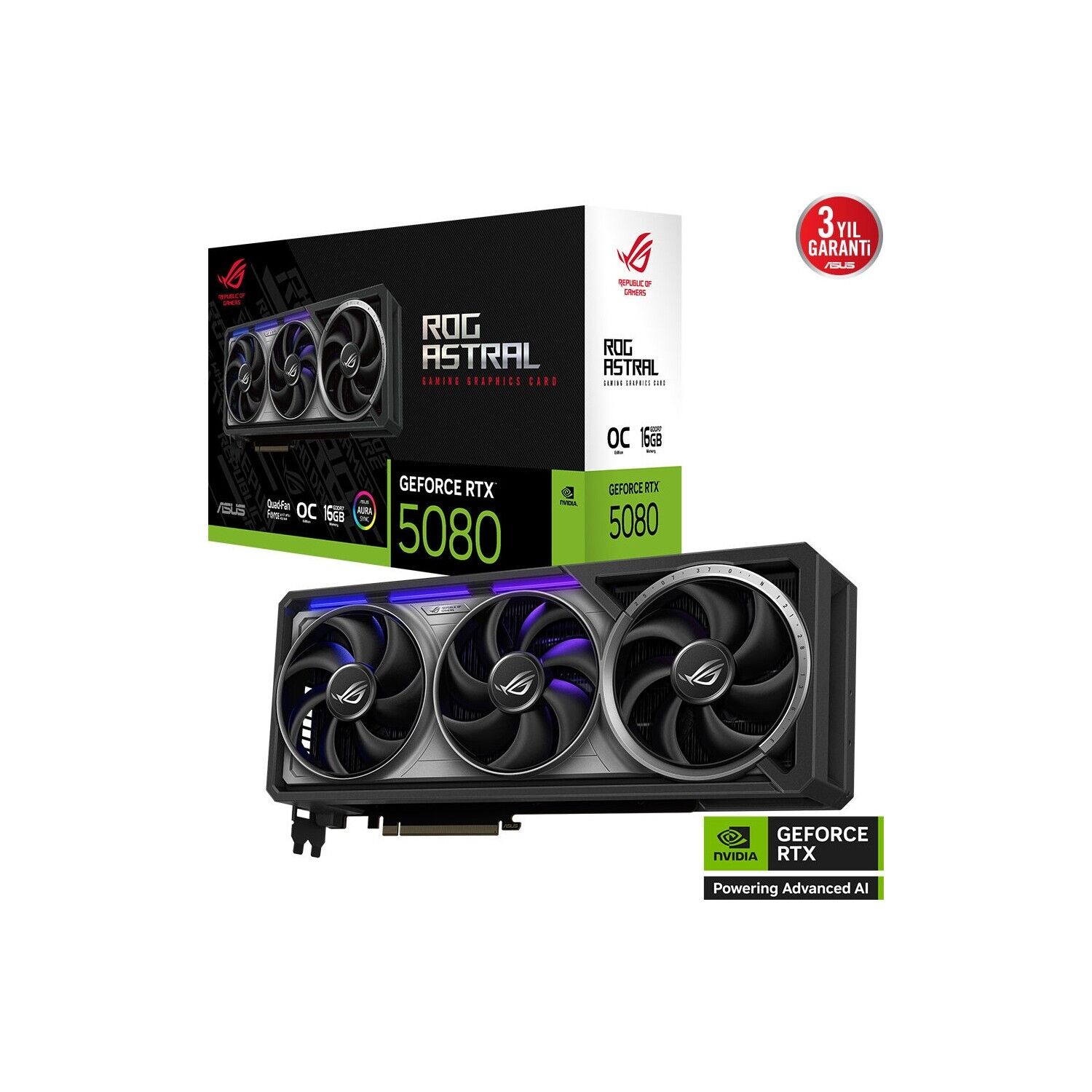 ASUS ROG Astral GeForce RTX 5080 OC 16GB GDDR7 256-bit Ekran Kartı