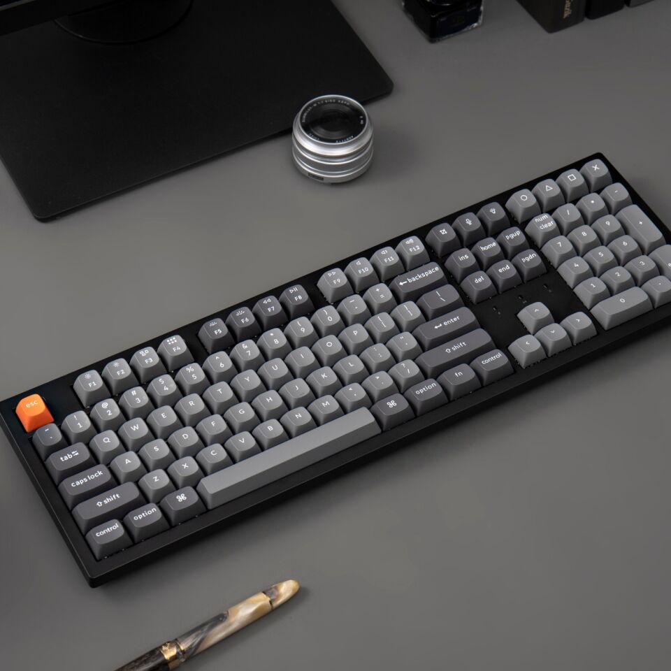Keychron K10 Max RGB Full Size Kablosuz Mekanik Klavye - Red Switch, İngilizce, Siyah