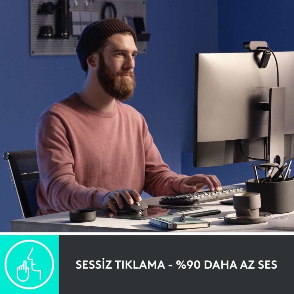 Logitech MX Master 3S 8000 DPI Sessiz Kablosuz Mouse - Grafit