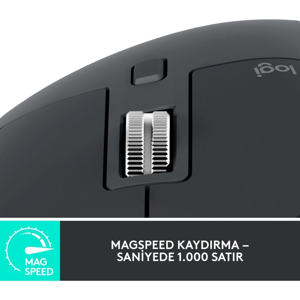 Logitech MX Master 3S 8000 DPI Sessiz Kablosuz Mouse - Grafit